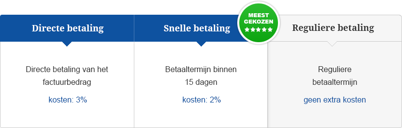 Opties versneld betalen Opties